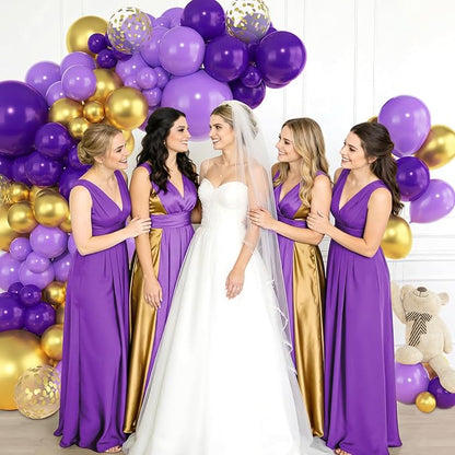Amandir 153pcs Purple and Gold Balloons Arch Garland Kit, Different Sizes 18 12 - Image 7