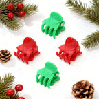 YOHAMA 36 PCS Red and Green Mini Hair Claw Clips Great for Design Kids and Adult Hairstyles Decoration Buns, Pining Bangs Strong Grip Multi-function Clamp Clips.