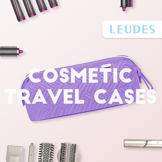 Leudes Hair Tools Travel Bag for Shark Flexstyle Carrying Case Portable Shark Hair Air Wrap Dryer Case Waterproof Dustproof Flat Curling Iron Travel Organizer (Purple)