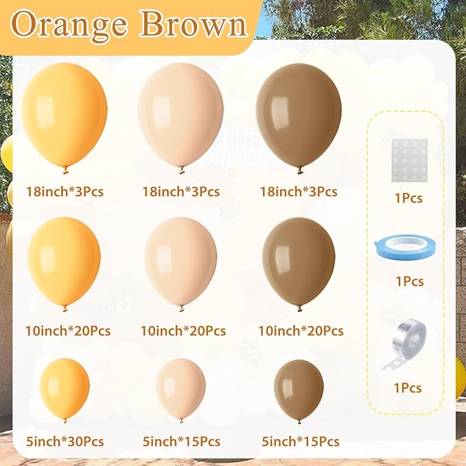 Orange Brown Nude Balloon Arch Kits, Neutral Baby Shower Gender Reveal Birthday - Image 6