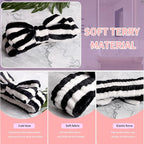 WSYUB Makeup Headband, Spa Headband and Wristband Set, Headbands for Washing Face, Black and White Headbands for Women Girls