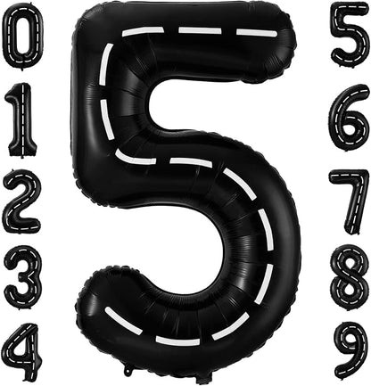 Race Car Number 5 Balloons, 40 Inch Birthday Balloons Two Fast Balloon Race by BBPOOL