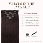 GOO GOO Clip in Hair Extensions Real Human Hair, Remy Human Hair Extensions Clip ins for Women, Natural Human Hair, 12inch 85g 7Pcs, 2A Light Brown