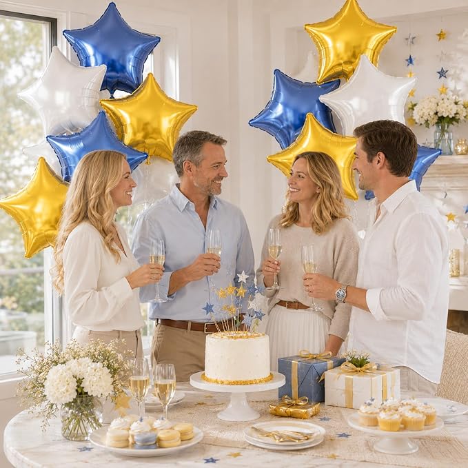 FEYG Matte Blue Star Balloon, 18 Inches, - Image 7