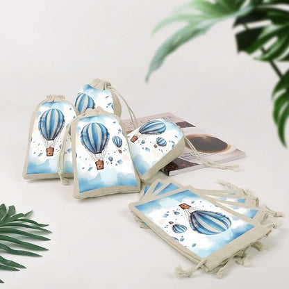 DWTJKMS Blue Hot Air Balloon Gift Bags 8 Pcs Adorable Christmas Gift Bags - Image 4