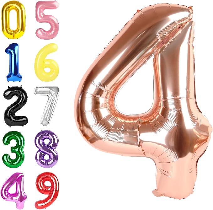 Number Balloons 40 Inch Rose Gold 3 Balloon by Argthjy