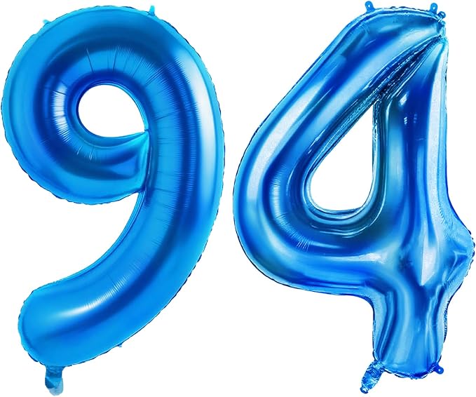 Number 94 Balloons for 94th Birthday Party Decorations, 0-100 Large No.94 by Joycard