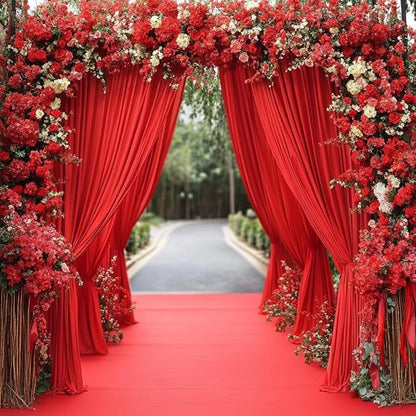 10ft x 10ft Red Backdrop Curtains - Image 6