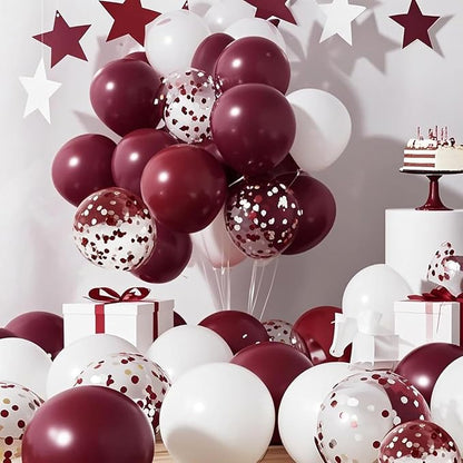 Maroon Graduation Decorations/Maroon White Graduation Party Decorations - Image 3