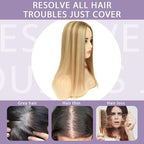 Real Human Hair Toppers for Women #TLQ, 3x5 Inch Injected Silk Base 130% Density 14 Inch Length Hair Toppers