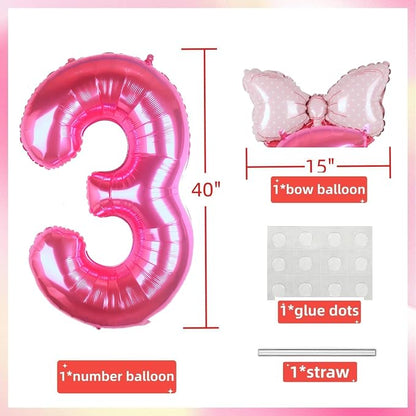 40 inch Pink Number 3 Balloon - Image 6