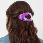 Marble Flat Round Hair Clips Duckbill Large Claw Clips for Thick Medium Thin Hair 6Pcs Non Slip Oval French Barrettes Accessories for Women Girls