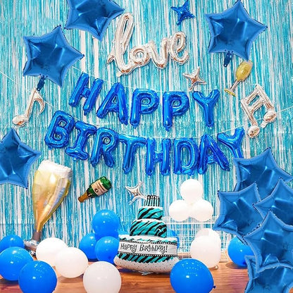 TONIFUL 30 Pcs Star Shaped Balloons 18 Inch Large Blue Foil Balloons | Big - Image 5