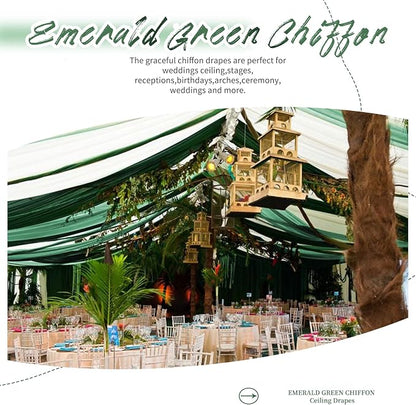 Showgeous 6 Panels Emerald Green Ceiling Drapes - Image 5