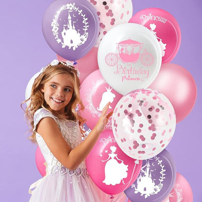 Civaner 48 Pieces Princess Balloons Bulk 12 Inch Pink Princess Themed Party - Image 6