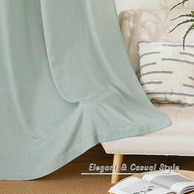 NICETOWN Linen Blend Kitchen Curtains 54 inches Long, Grommet Cafe Curtains & - Image 6