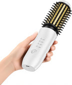 CARESKY® Cordless Curling Iron Brush, 1.5 Inch Mini Travel Hair Curler with 200 Million Negative Ions, Portable Heated Round Straightener Brush Rechargeable for Curl, Touch-Up, De-Frizz, Styling