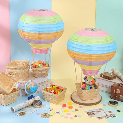 Meooeck 8 Sets Multicolor Hot Air Balloons Decorations Baby Shower Table - Image 2