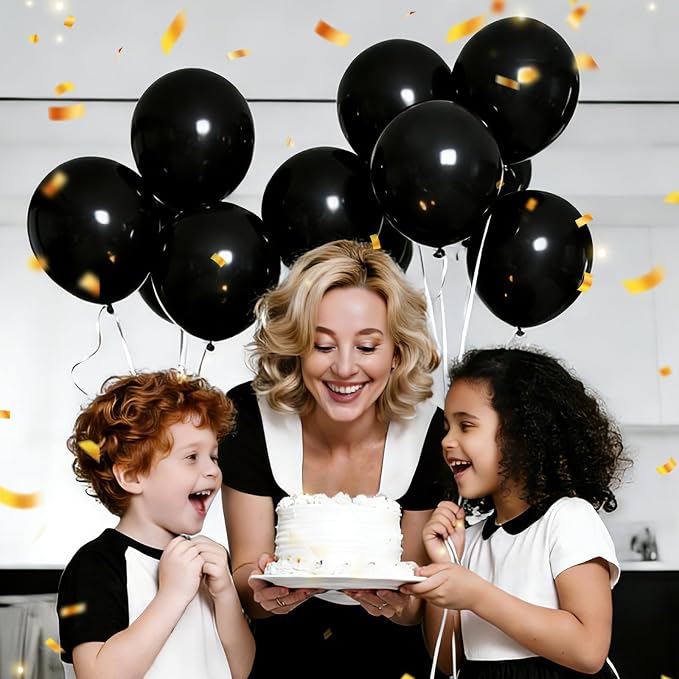 LOLStar Black Balloons, 12 inch Latex Round Balloon | Baby Shower, Graduation - Image 7