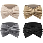 DRESHOW Extra Wide Headbands for Women Cotton Turban Knotted Bandana Head Bands Non Slip Boho Hair Accessories for Sports & Yoga