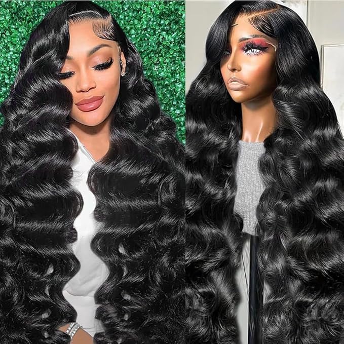 AMIRTY 250 Density 13x6 Lace Front Wigs Human Hair Pre Plucked Real Virgin Human Hair Wig Invisilbe Hairline Tiny Knots Body Wave HD Lace Frontal Wigs 3X Longer Lifespan 18 Inch