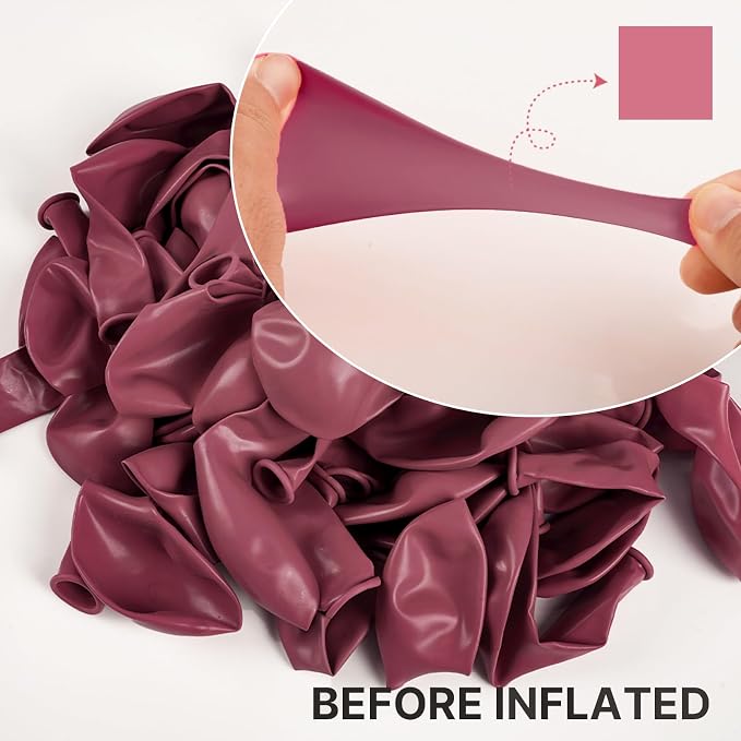 PartyWoo Mauve Dusty Balloons 50pcs Blush Pink Rose Latex Helium Balloons | 12 - Image 2