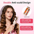 Automatic Curling Iron Beach Wave Curling Wand, Ceramic Coated, Straightening Brush, 1inch and 1.25 inch Portable 3-in-1Hair Curler, 2-Way Rotation Curler 4 Temperatures, 30 Min Auto Shut-Off