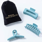 Light blue Large Hair Claw Clips for Thick/Fine/Thin Hair,Strong holding teeth interlocking sky blue Women Jaw Clips for Hair 3 Count In set