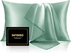 INFIIXSO Mulberry Silk Pillow Case King Size, Silk Pillowcase with Hidden Zipper 20"x36", Extraordinary Smooth and Soft Pillow Cases for Hair and Skin(Mint Green, 1 Pack)