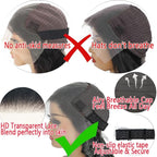 13x6 Lace Front Wigs Human Hair 24 Inch Straight HD Lace Front Wigs for Women 200 Density Pre Plucked Glueless Wigs Human Hair with Baby Hair Natural Color