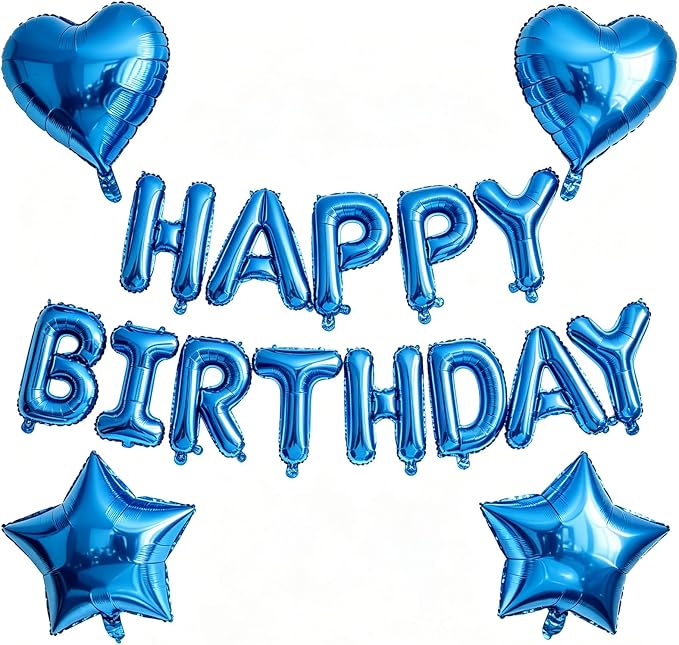 Blue Birthday Decorations by WEIKA