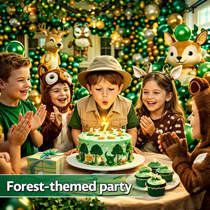 Dark Green Balloons 100 Pack, 12 Inch Latex Party Balloons, Round Helium Forest - Image 3