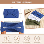 Wide Headbands for Women Knotted No Slip Head Bands Soft Turban Headband Hair Accessories Boho African Solid Color Head Wraps for Women Yoga Workout Pack of 6