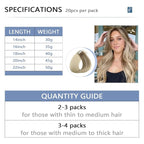 COOKAYU Invisible Tape in Hair Extensions Human Hair, Invisible Injected Tape in extensions Ash Brown to Platinum Blonde 16Inch 20pcs 35g Invisi Edge