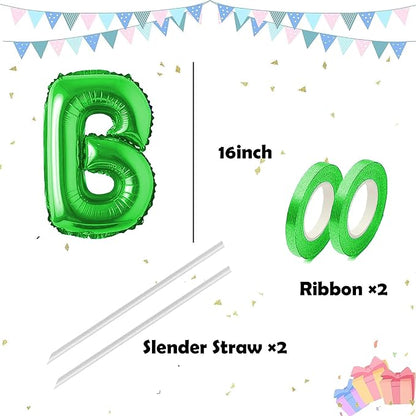16 Inch Green Letter Balloons Mylar Foil Alphabet Letter A-Z Balloons Set - Image 2