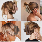 4.1 Inch Large Hair Clips 8 Pcs Square Claw Clips for Thick Hair Big Hair Claw Clips Acrylic Banana Jaw Clips Hair Accessories for Women and Girls -Regular
