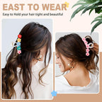 Hair Claw Clips for Women,2Pcs Large Non-Slip Metal Sparkly Butterfly Hair Clips Strong Hold Hair Accessories for Thin & Thick Hair