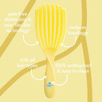 Nature Spell FlexiFlow Detangling Hair Brush, Flexible Strands for Gentle Brushing, Eliminates Knots & Reduces Breakage, Suitable for All Hair Types, Yellow