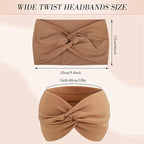 obeoby 6 Pcs Wide Headbands for Women, Twisted Hair Bands Large African Wide Hair Wrap Non Slip