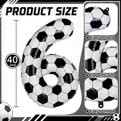 Big Soccer 6 Balloons, 6th Birthday Decorations - Image 2