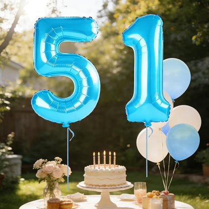 40 Inch Number 51 Balloons for 51st Birthday Party Decorations, 0-100 Jewelry - Image 3