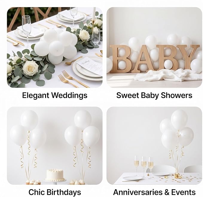 100pcs 5 Inch Small Mini White Balloons - Image 4
