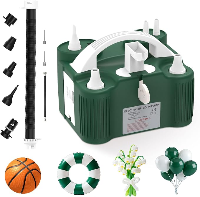 AXHJ Electric Balloon Pump, Portable Electric Air Balloon Pump Dual Nozzle Air by AXHJ