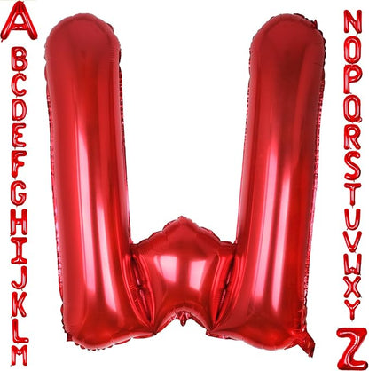 AULE 40 Inch Red W Balloon Letter Foil A-Z Birthday Big Alphabet | Birthday by AULE