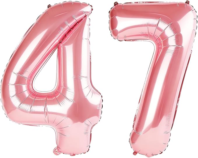 40 Inch Number 47 Balloons for 47th Birthday Party Decorations, 0-100 Jewelry by FOBELEC