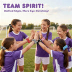 Soccer Hair Scrunchies, 12 Pieces Colorful Football Pattern Hair Ties, Elastic Ponytail Holders, Sports Team Accessories for Girls Women Players Coaches