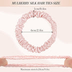 5 Pcs Mulberry Silk Hair Ties, Silk Hair Scrunchies Pink Valentines Day Gifts for Women Girls