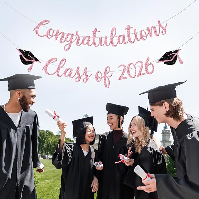 Congratulations Class of 2026 Banner, Congrats Grad Party Decor, 2026 - Image 5