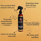 Gold Series Leave-In Hair Mask – Argan Oil Hair Mask Enriched with Keratin – Nourishing and Gently Detangling Leave In Conditioner Spray For Curly Frizzy or Damaged Hair, 8.4 Fl.oz