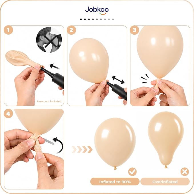 Jobkoo Nude Balloons 12 Inch, Retro Beige Apricot Neutral Latex Balloon | Matte - Image 5